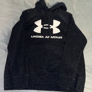 Black Unisex Under Armour Hoodie with white dots.